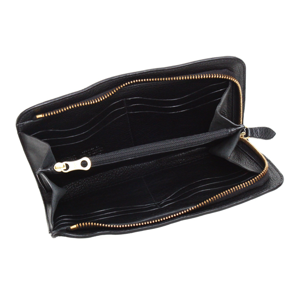 イルビゾンテ IL BISONTE L字ファスナー長財布 C0909 153 BLACK 本革