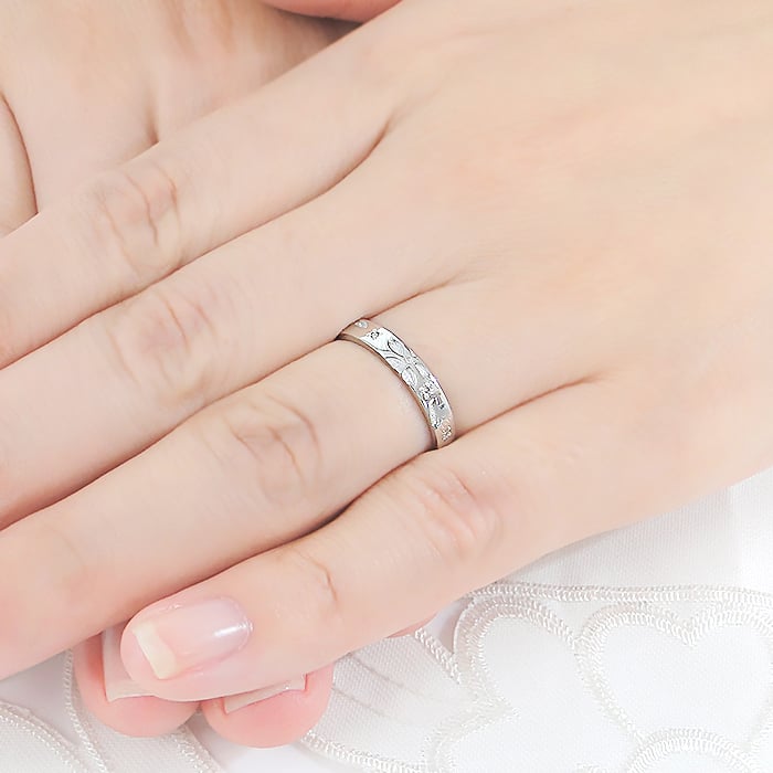 名入れ】【刻印】指輪 レディース プラチナ PT900 ダイヤモンド 0.07ct