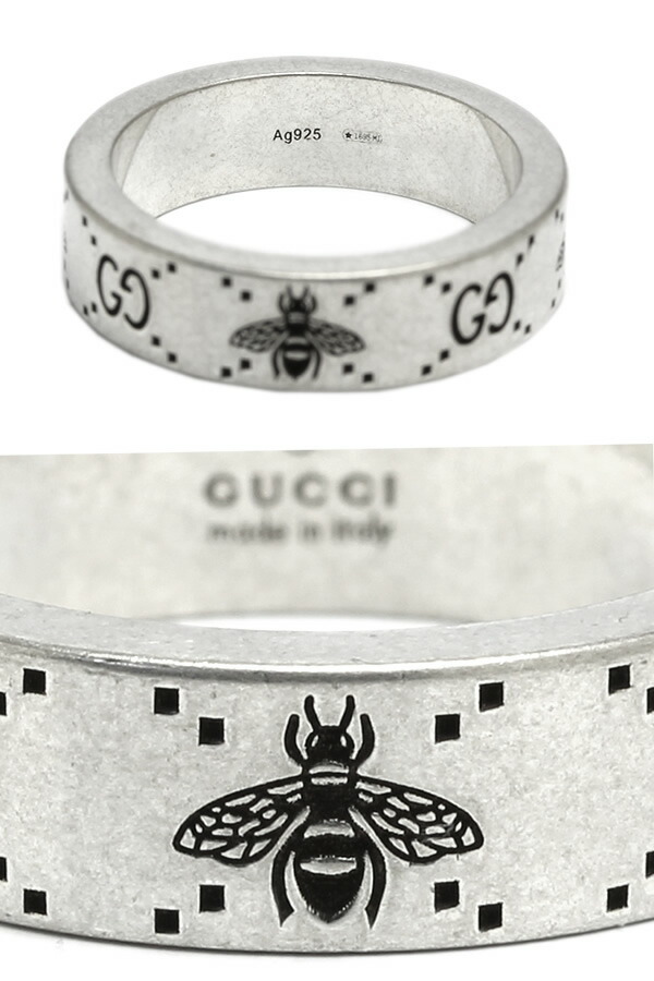 GUCCI グッチ リング 指輪 シルバー GG ビー ハチ メンズ ブランド