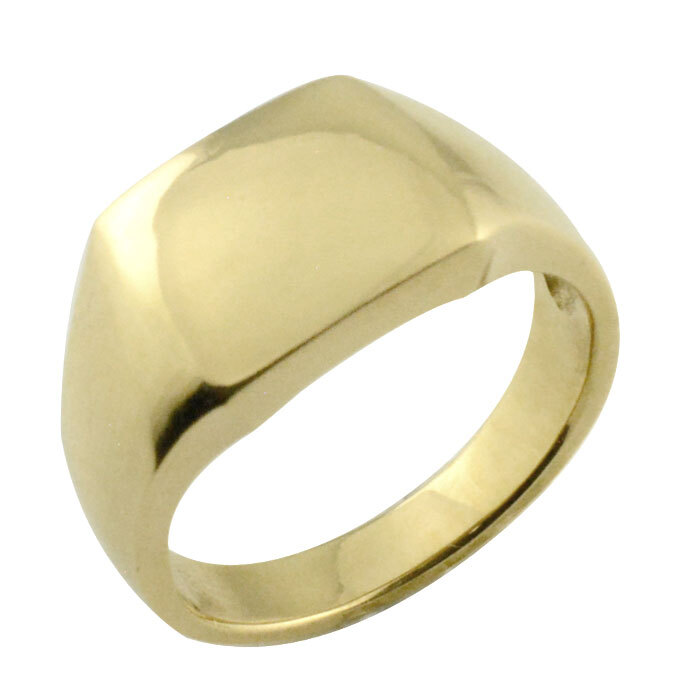 メンズ リング k10 イエローゴールドk10 指輪 印台 インダイ 四角 10k