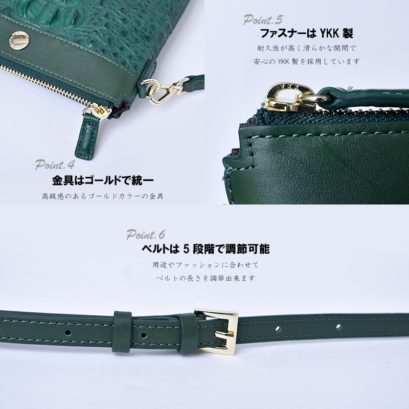 ショルダーバッグ レディース クロコダイル 牛革 本革 本物 ワニ革 鰐