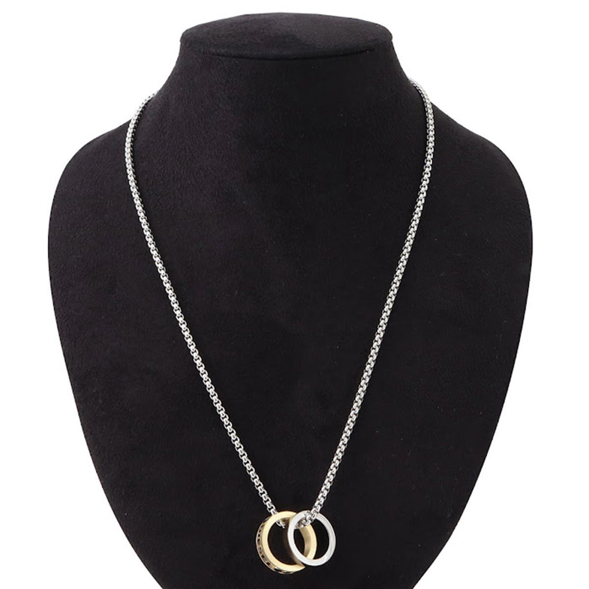 ディーゼル DIESEL ネックレス DX1233040 ダブル リング シルバー