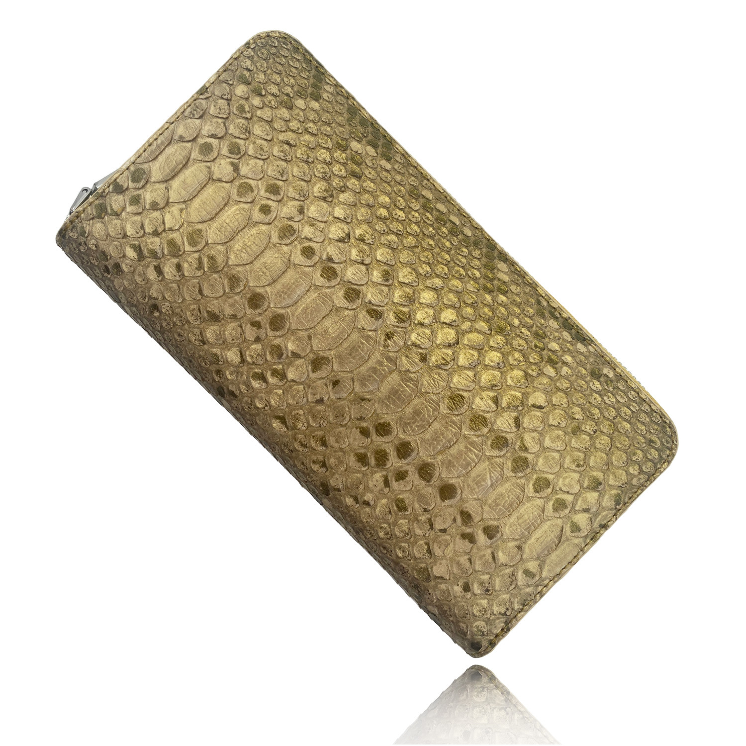 蛇革 財布 パイソン ヘビ 本革 メンズ レディース ラウンド 長財布 金