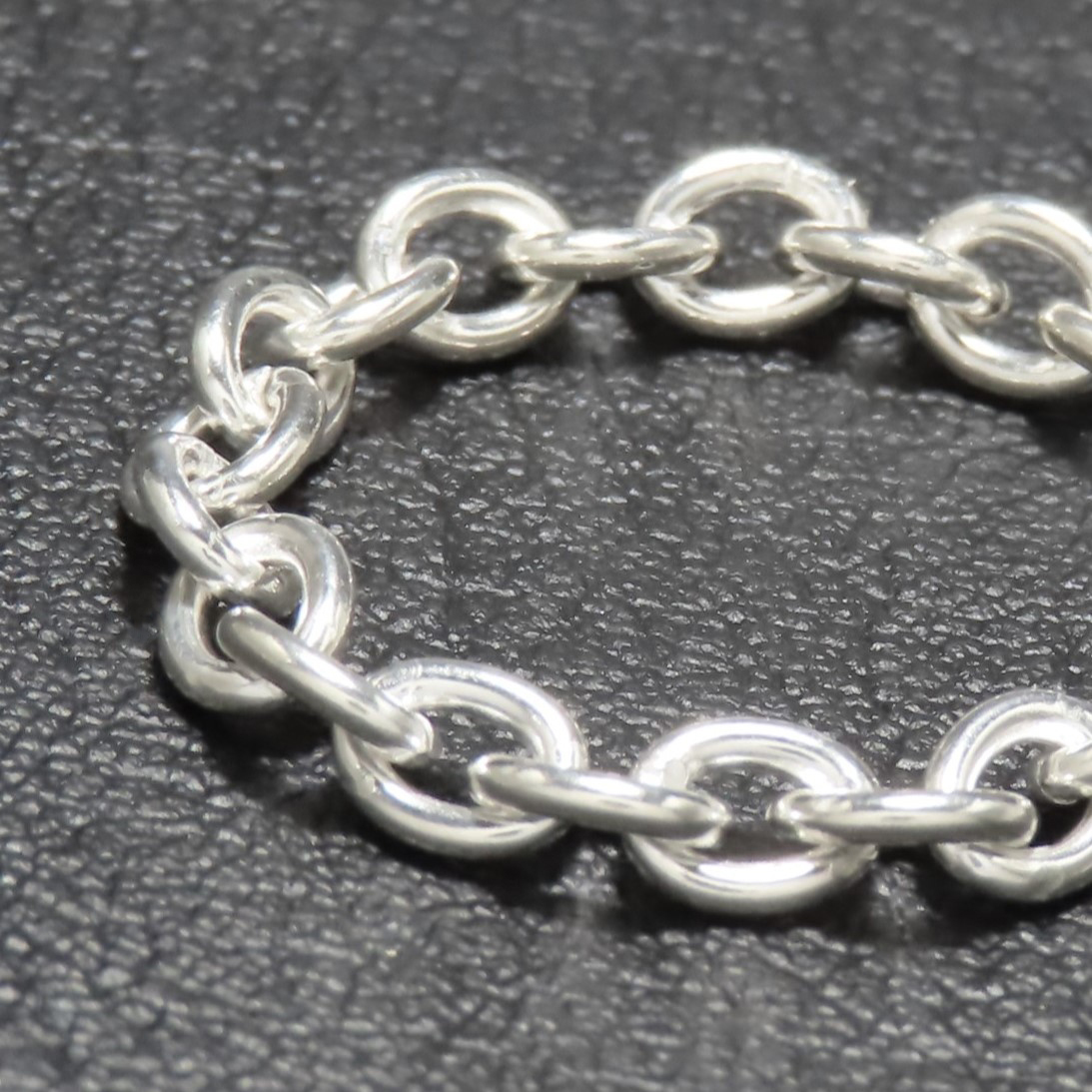 チェーンリング 指輪 シルバー925 4mm 【刻印無料】 シンプル 小豆