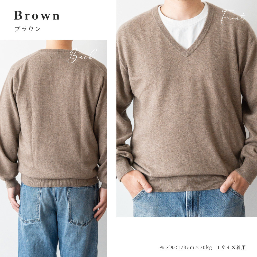 アルカディアルカ arcadiarca カシミヤ100% Vネック セーター メンズ M