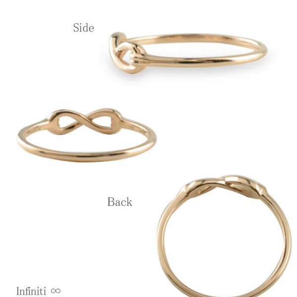 K18 リング レディース インフィニティ 18金 18k シンプル ピンク