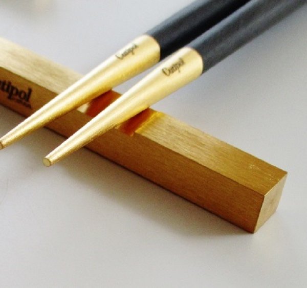 クチポール Cutipol GOA ゴア ブラックゴールド 箸 + 箸置きセット