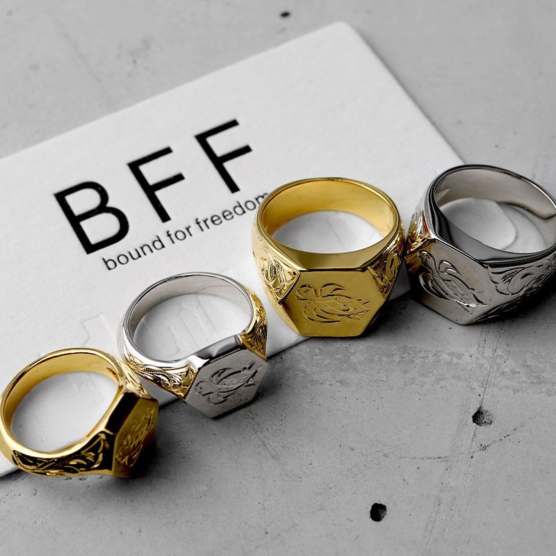 BFF ブランド タートル 印台リング ラージ ごつめ ゴールド 18K GP