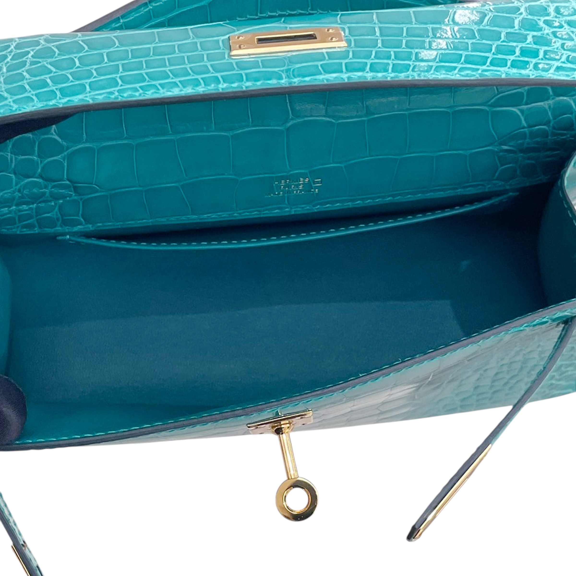 Very Good ( Rank A) HERMÈS Kelly Pochette Vert Jade (O6) Shiny