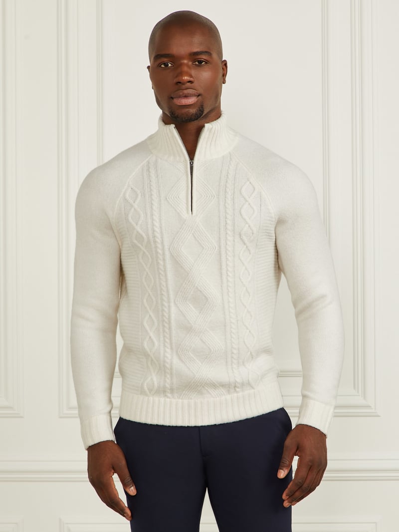 MARCIANO by GUESS® Eco Half-Zip Cable Knit Sweater