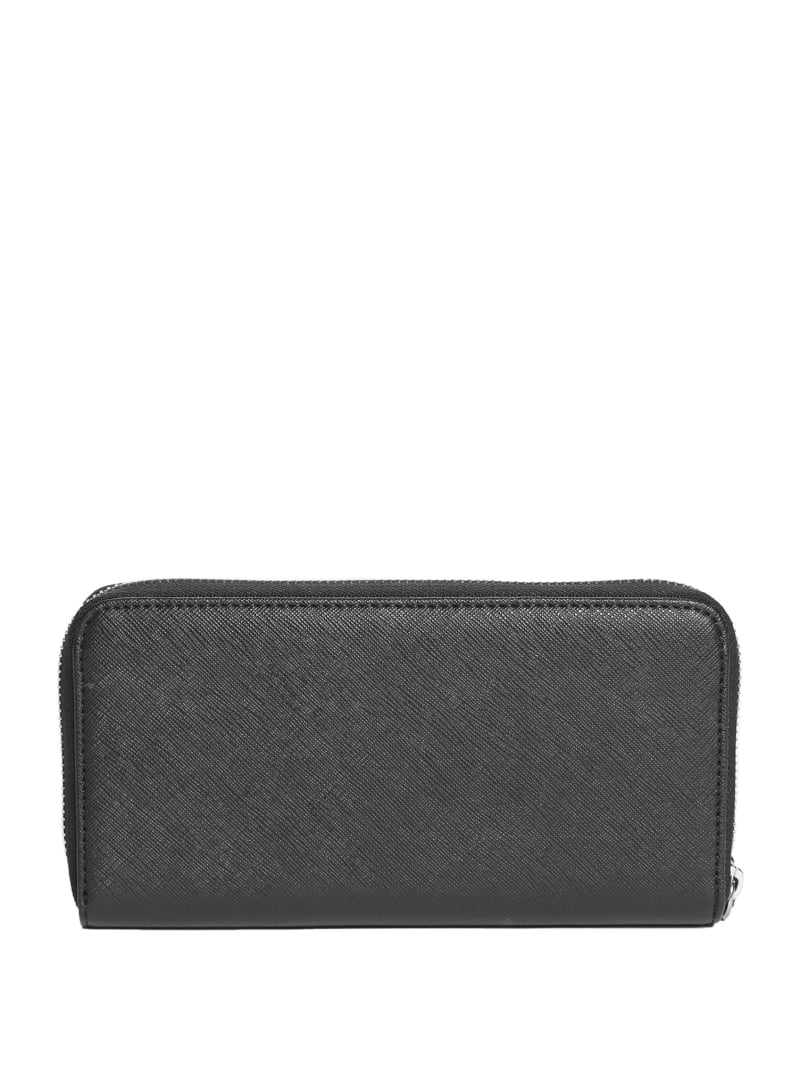 Abree Logo Saffiano Medium Zip-Around Wallet | GUESS Factory