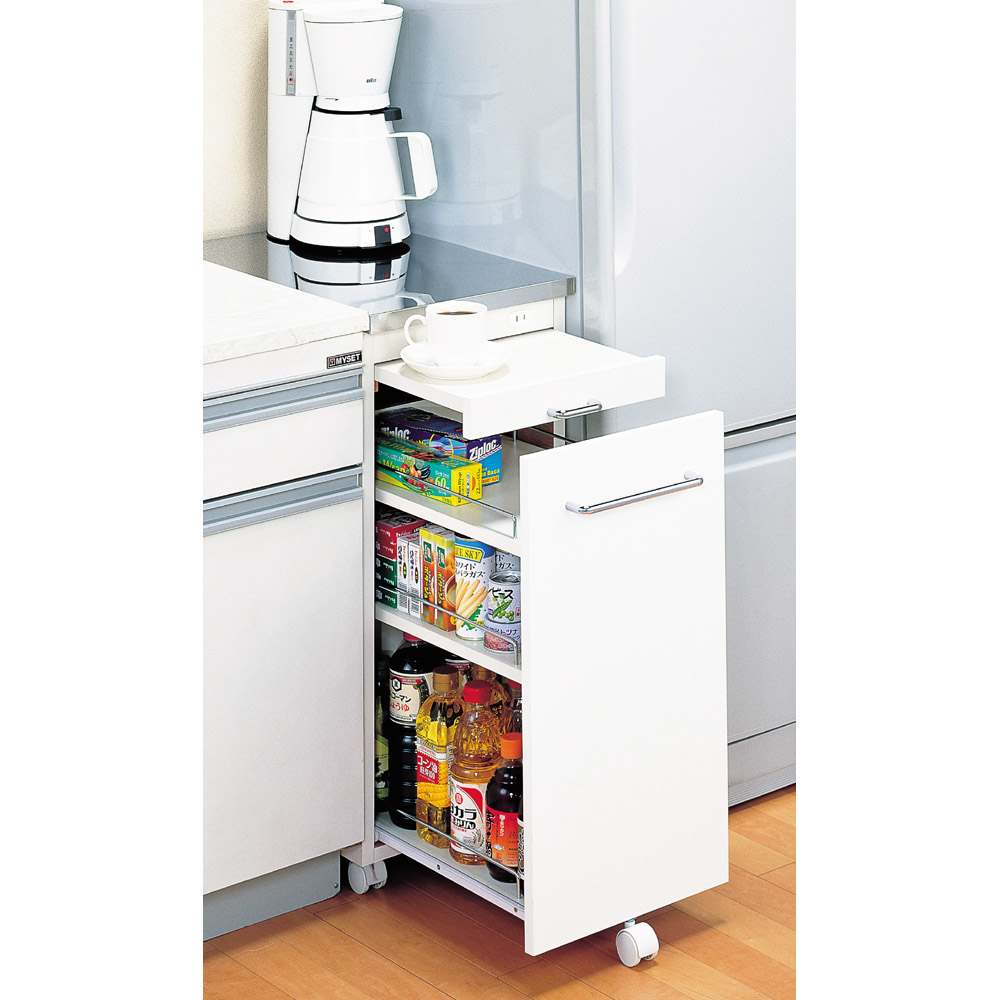 幅20奥行55cm］ ステンレス天板隙間収納 スライドタイプ 完成品 日本製