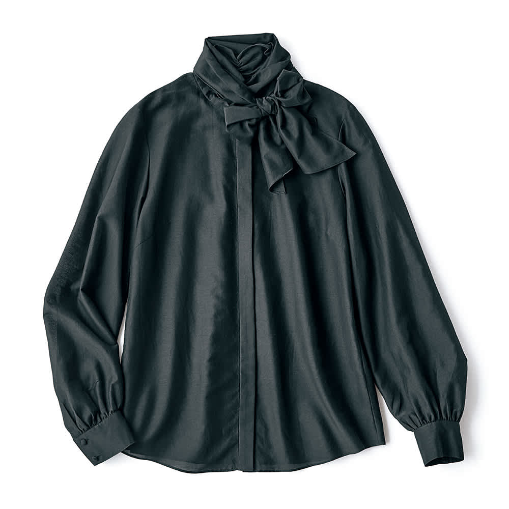 コットンシルク ボウタイ ブラウス 通販 - ディノス