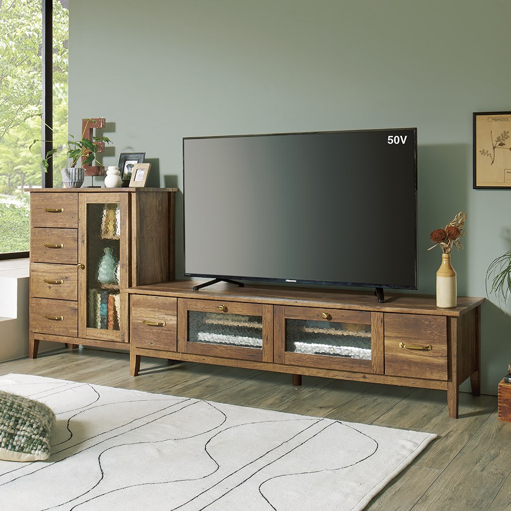 テレビ台 幅152高さ40cm 【男前なブラウンヴィンテージ調シリーズ