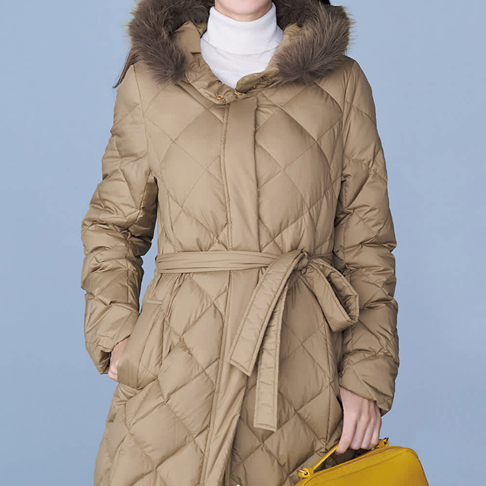 フェイクファー付き ロングダウンコート 通販 - ディノス