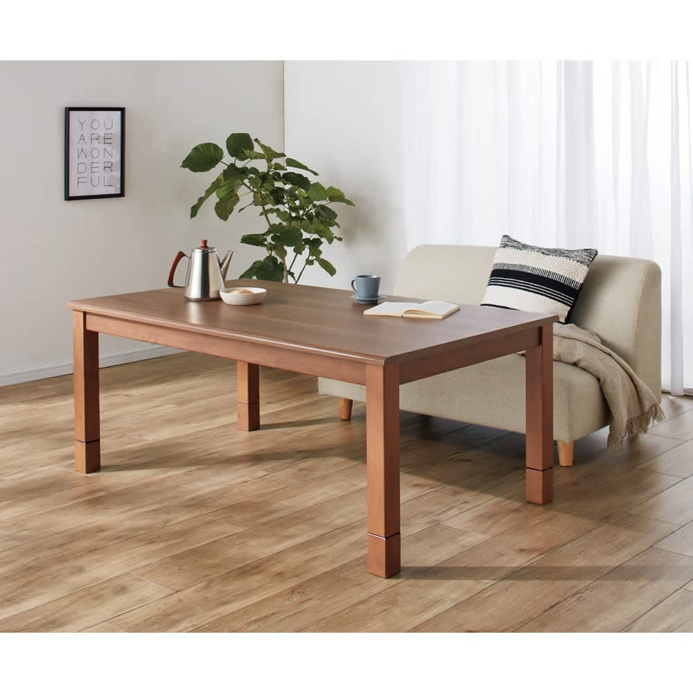 6段階に高さ調節できる！モダンダイニングこたつシリーズ テーブル 135