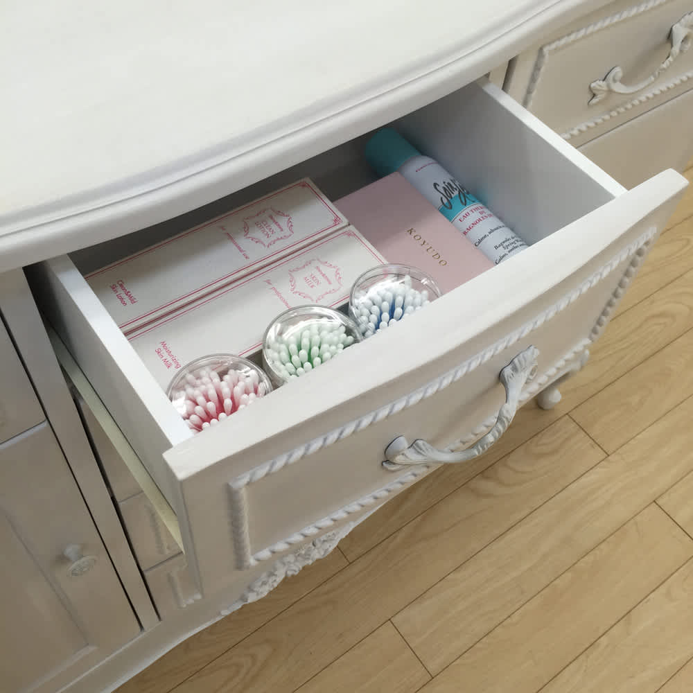 シャビーシック ホワイト フレンチ収納家具シリーズ チェスト 幅90cm