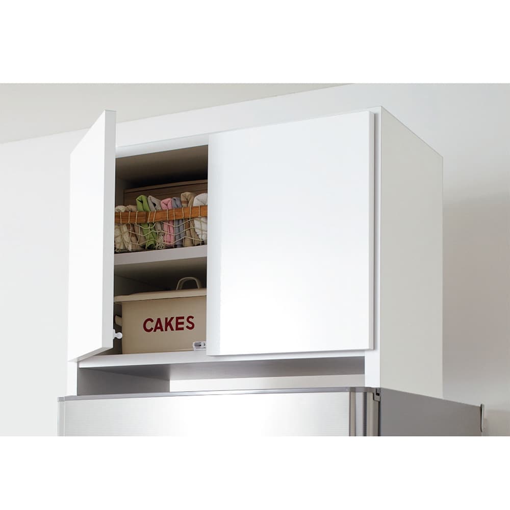 組立不要 光沢仕上げ冷蔵庫上置き 奥行55高さ45.5cm 通販 - ディノス