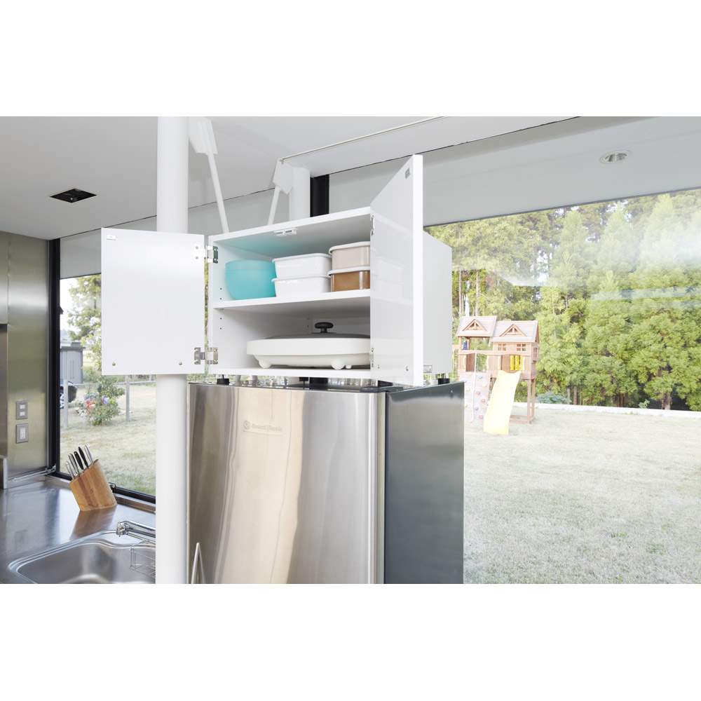 光沢仕上げ・冷蔵庫上ストッカー 幅57cm（脚部59cm） 通販 - ディノス