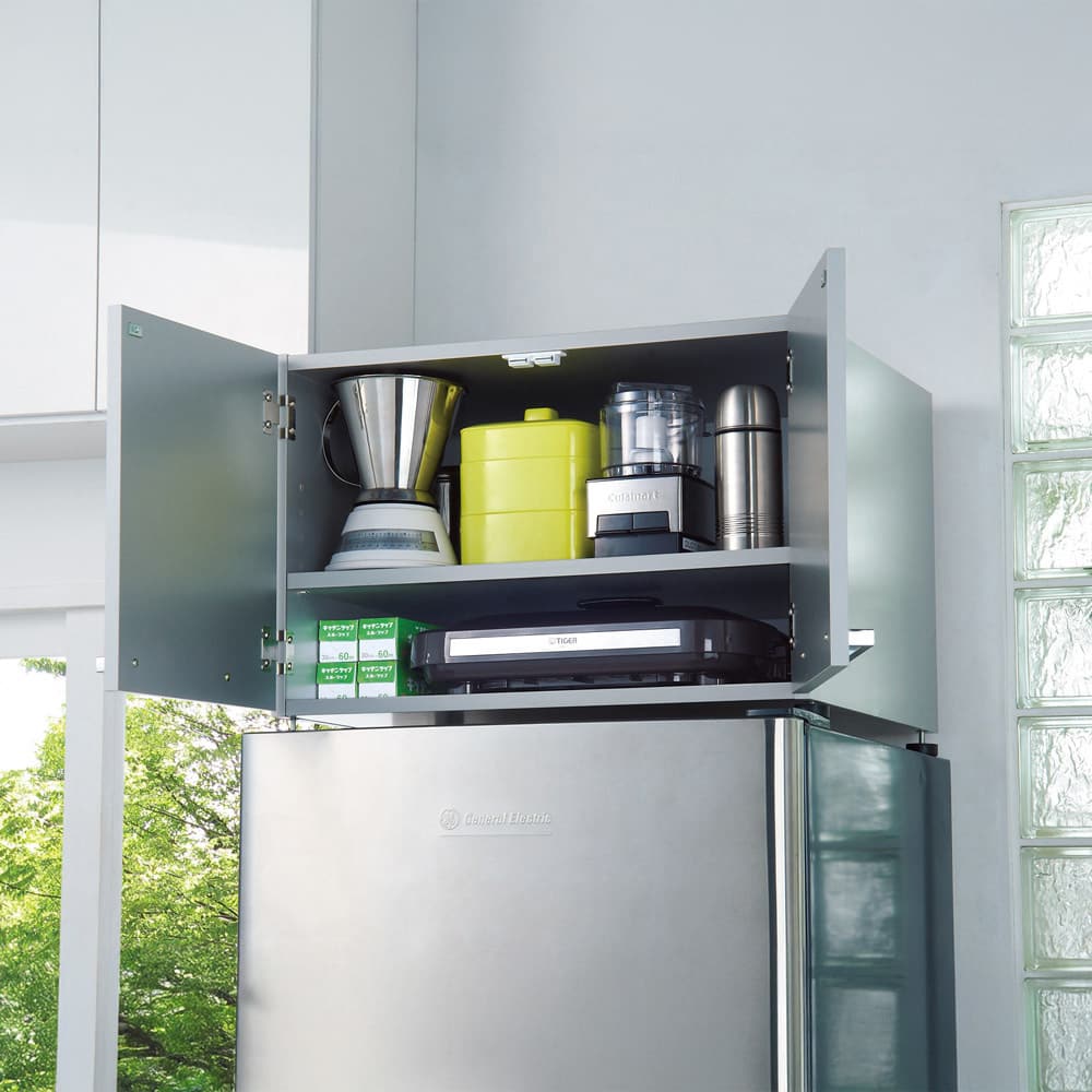 光沢仕上げ・冷蔵庫上ストッカー 幅63cm（脚部65cm） 通販 - ディノス