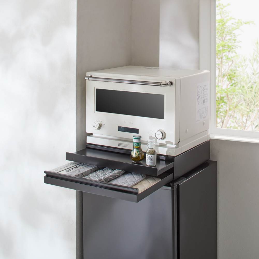 家電下収納 レンジ下収納 大容量 レンジ下スライドテーブル Amazon.co