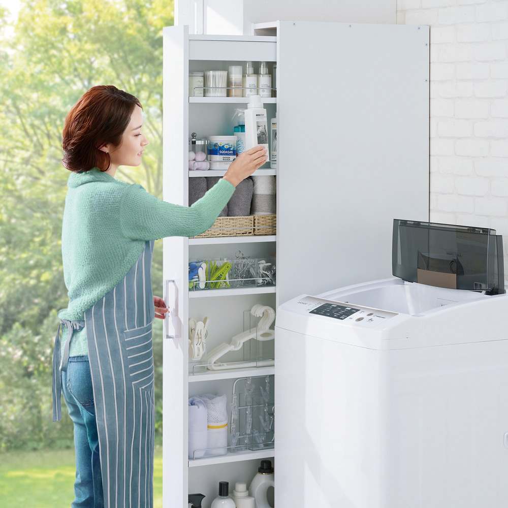 ボックス付きリバーシブル すき間収納庫 幅15奥行47cm 通販 - ディノス