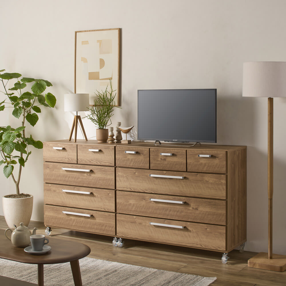 キャスター付きモダンクローゼットチェスト 4段・高さ86cm幅60cm 通販