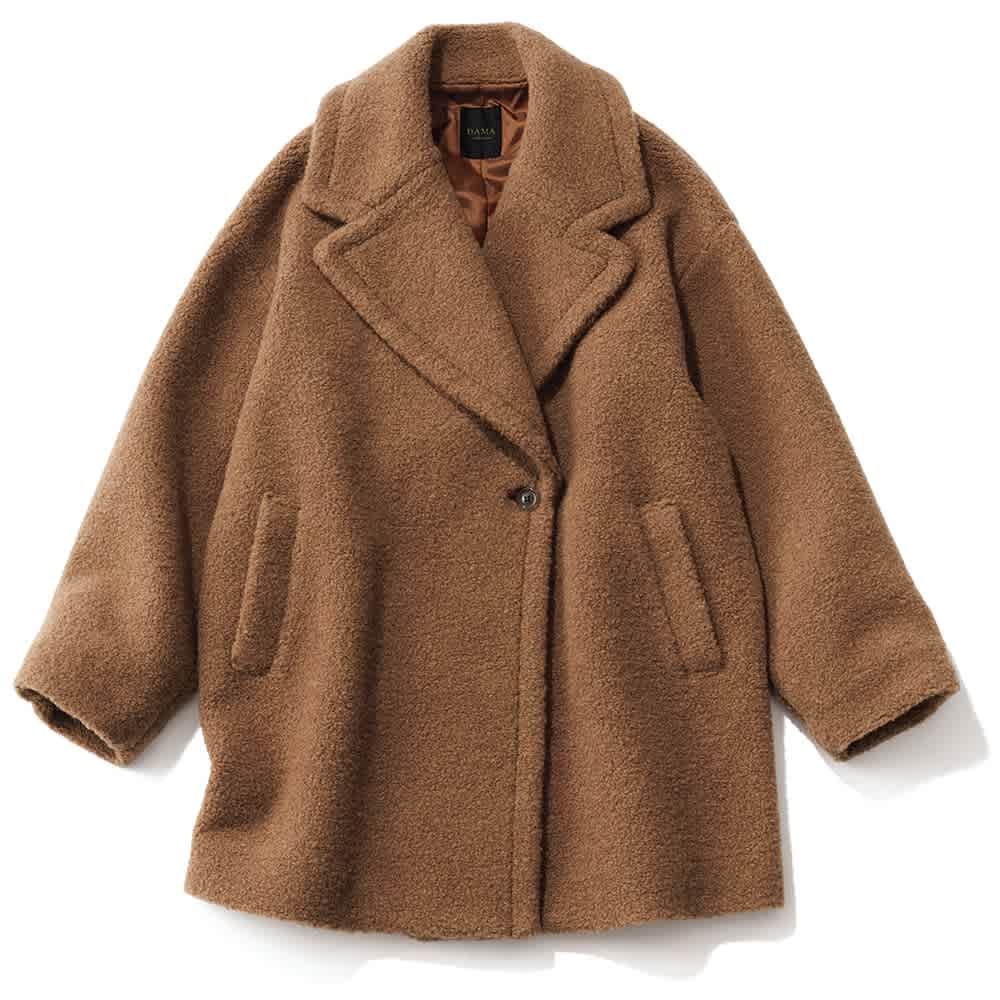 イタリア素材 キャメルシルクボアテーラードコート 通販 - ディノス