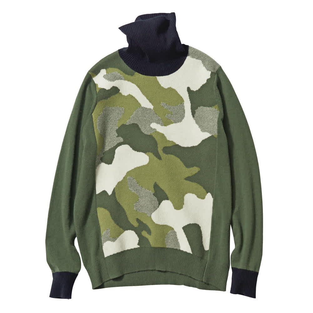 カシミヤニット 迷彩 ジャカード プルオーバー 通販 - ディノス
