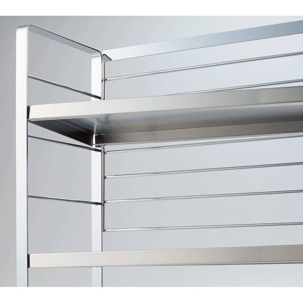 コンロ脇で使えるステンレス棚スパイスラック（調味料ポット6個付き