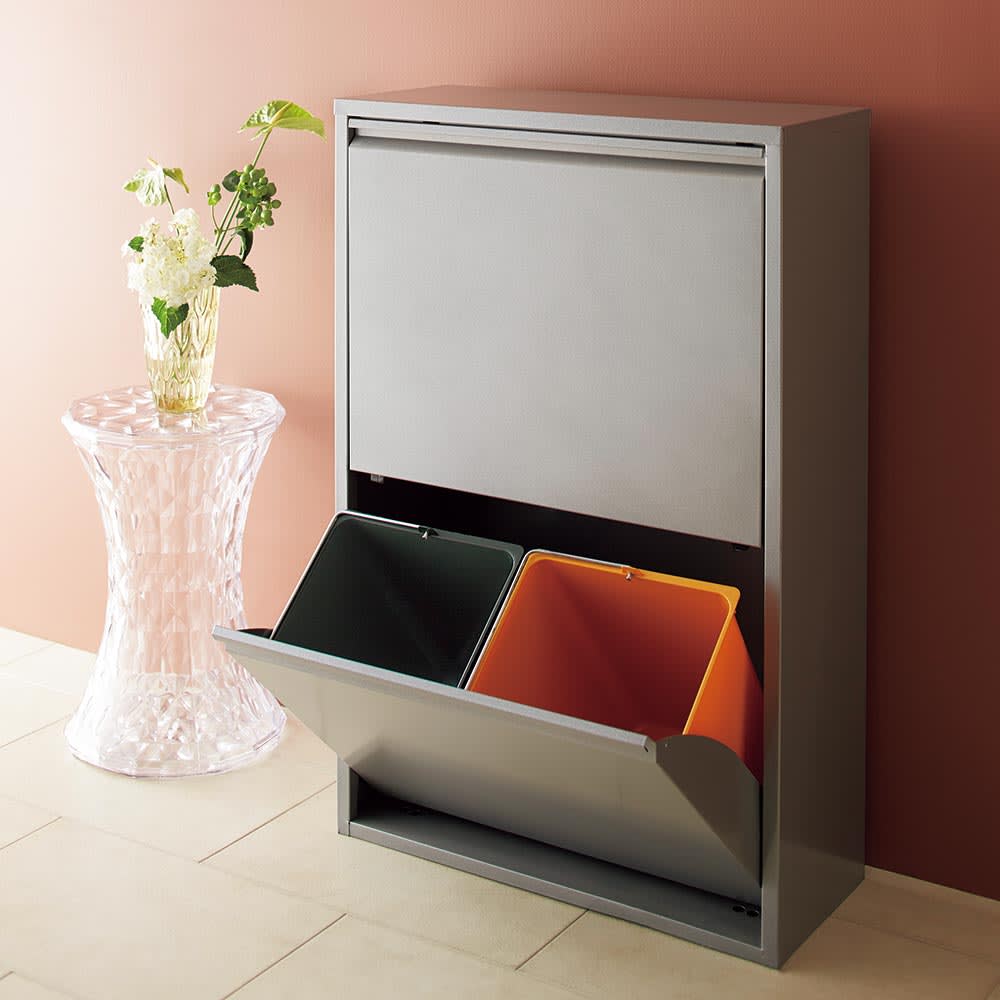 DOTTUS/ドッタス ダストボックス2×2段（4分別ゴミ箱）幅60cm奥行25cm高