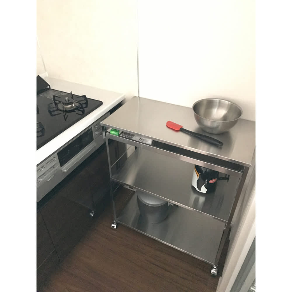 ステンレス作業台ワゴン 引き出し1杯タイプ 幅73.5cm 通販 - ディノス