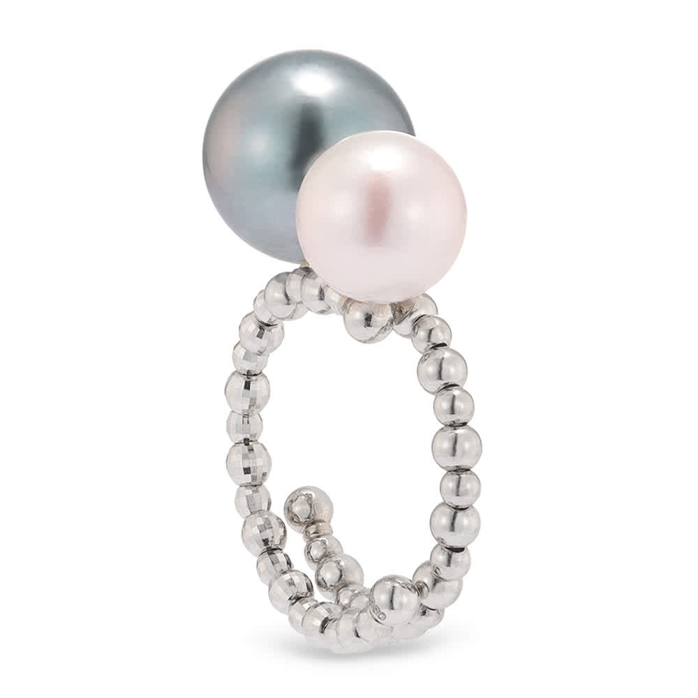 Pt 黒蝶/白蝶・アコヤパール フリーリング 通販 - ディノス