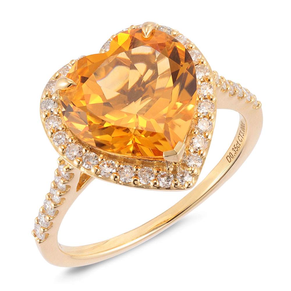 K18 カラーストーン・ダイヤ ハートリング 通販 - ディノス