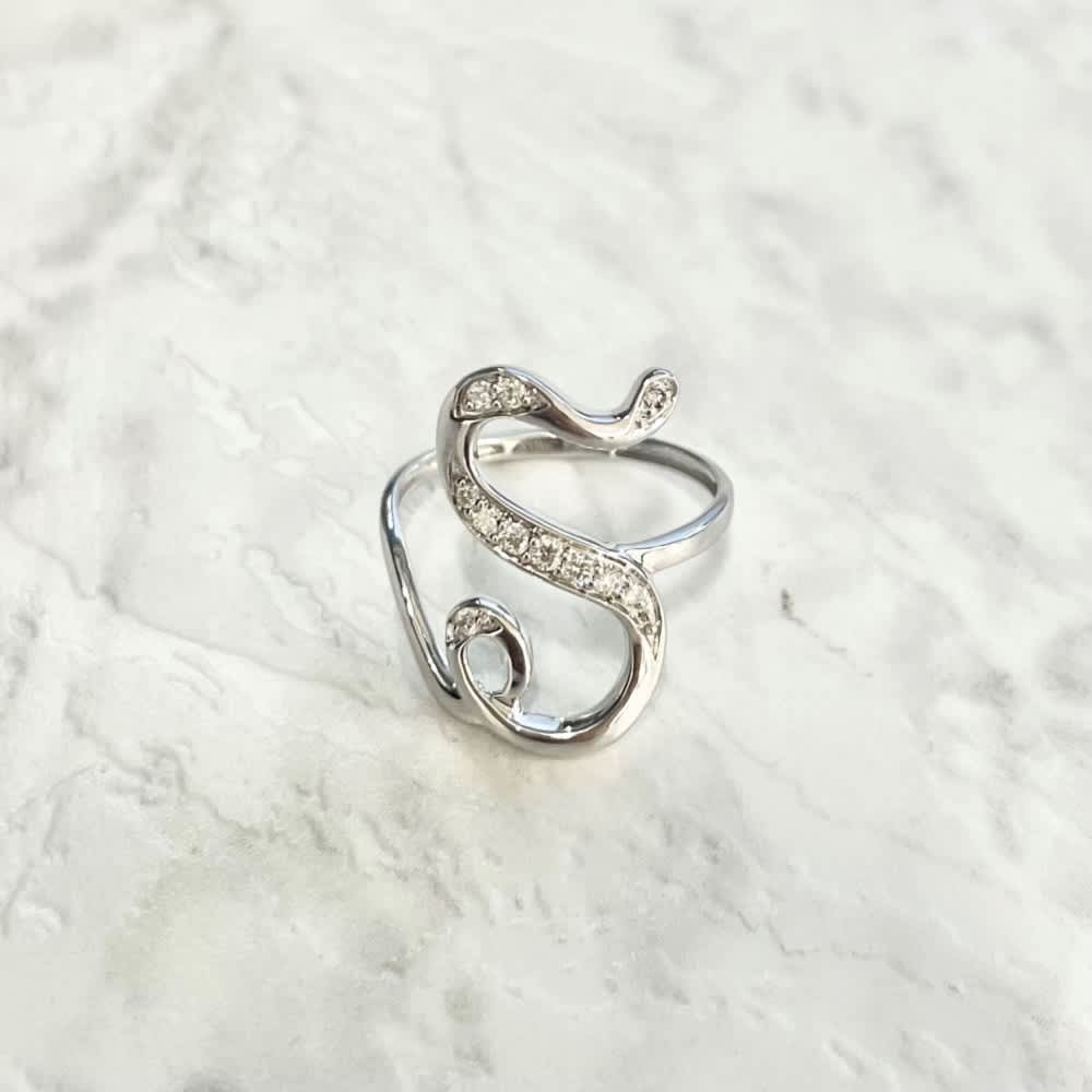 K18 ダイヤ イニシャル リング 通販 - ディノス