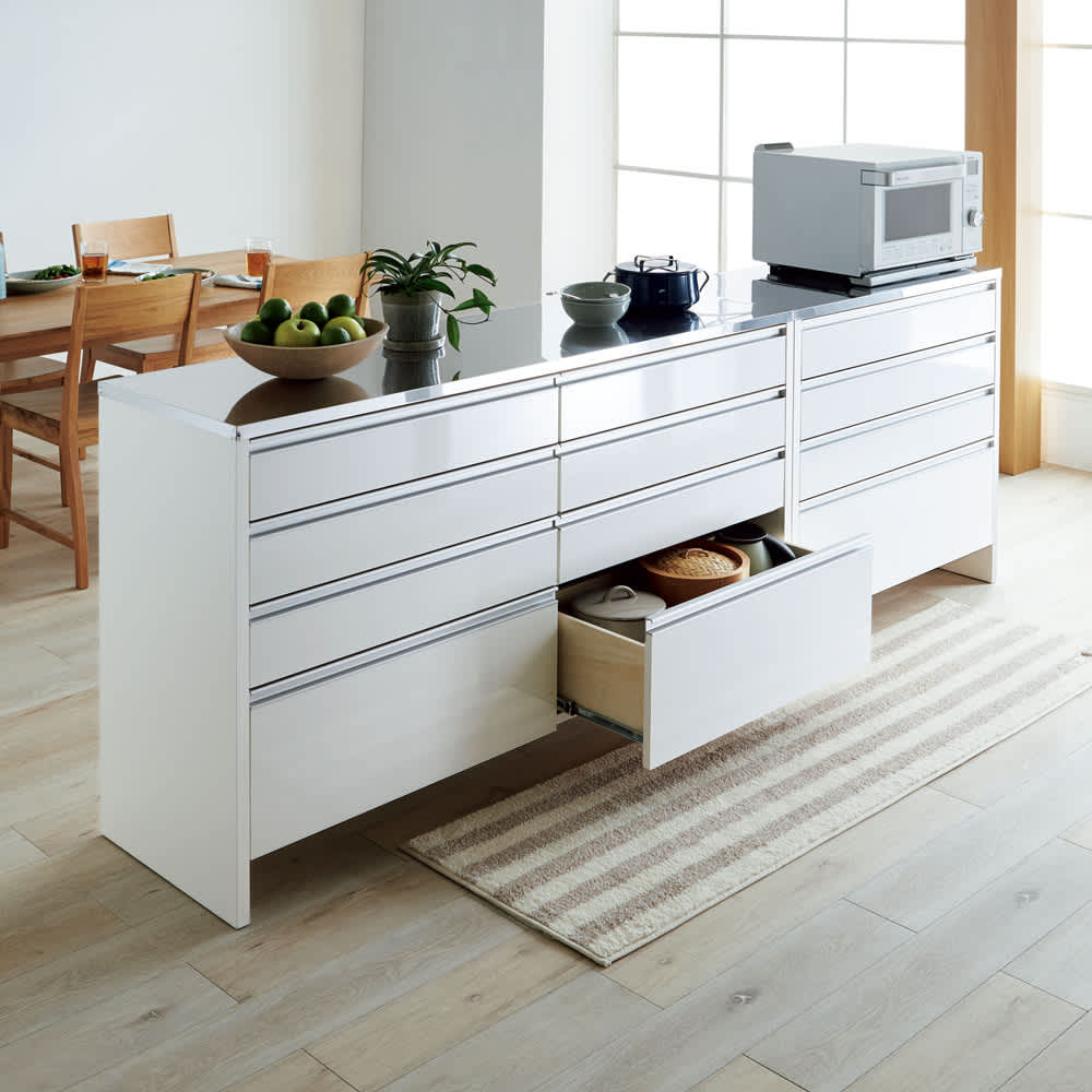 ステンレストップ間仕切りカウンター 幅90cm 通販 - ディノス