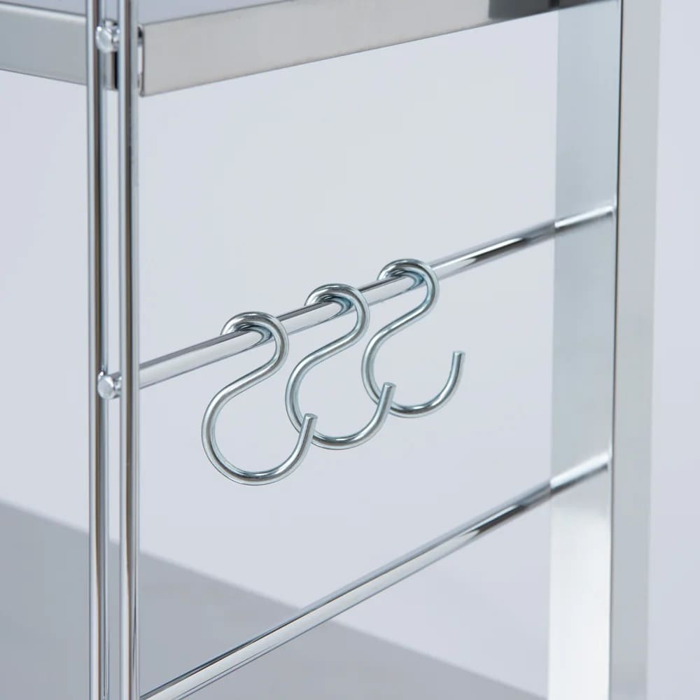 ステンレス棚突っ張り伸縮ラック 3段 幅60cm～90cm 通販 - ディノス