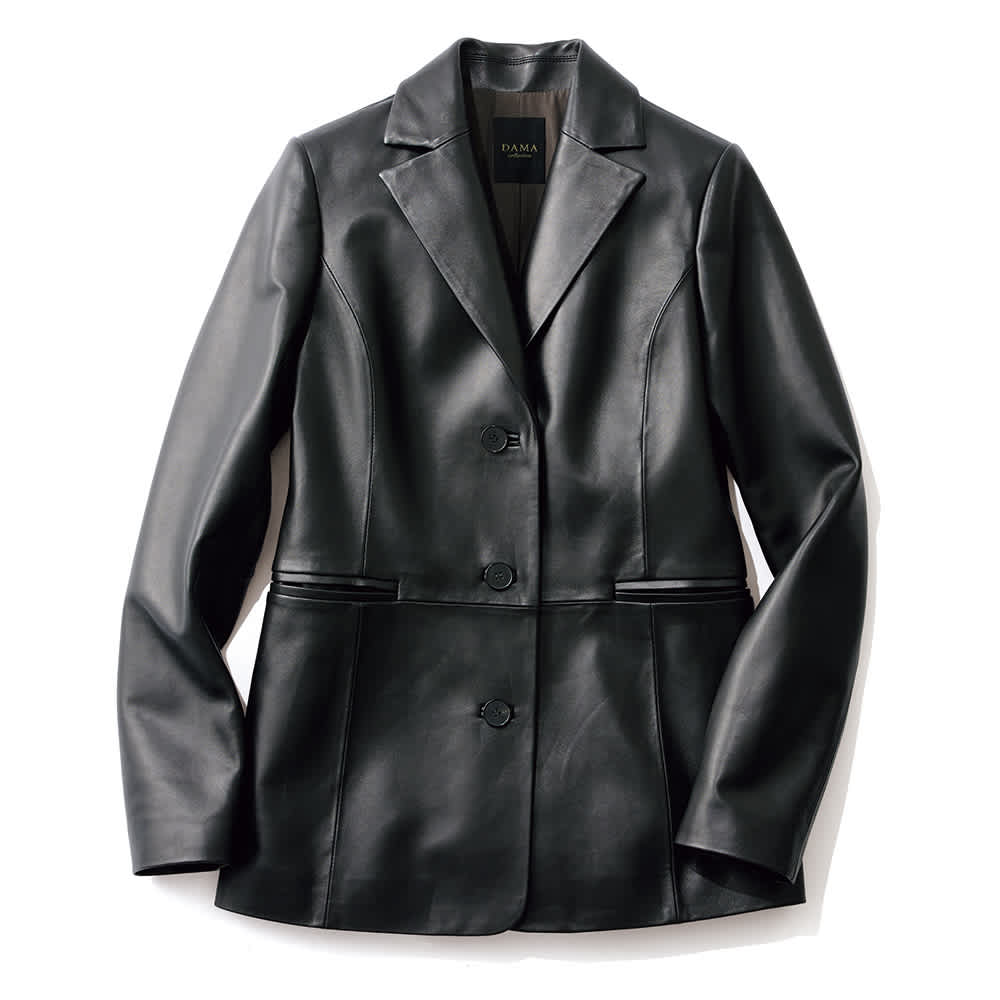 コロメル」社製 ラムレザー テーラードジャケット 通販 - ディノス