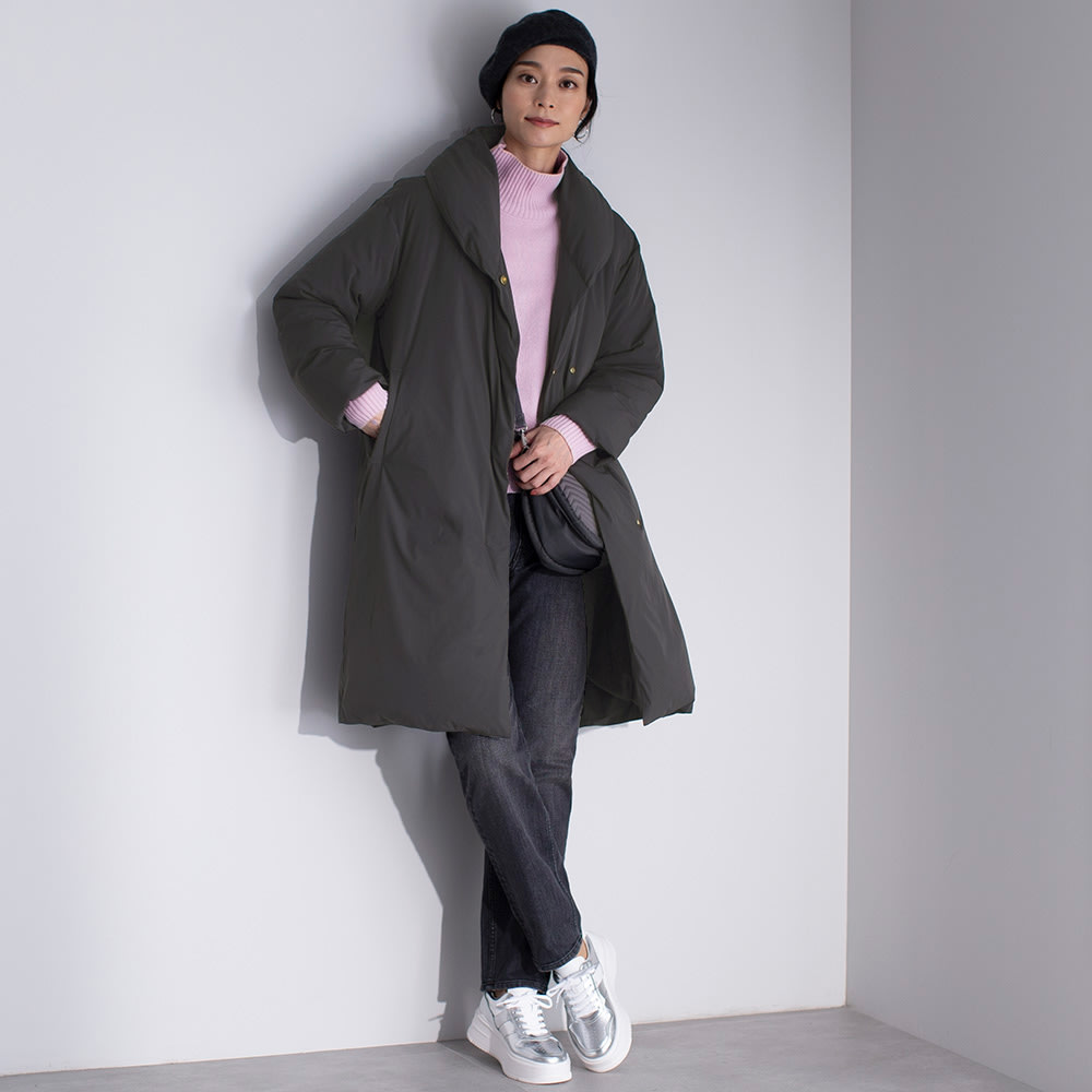 ショールカラーロングダウンコート 通販 - ディノス