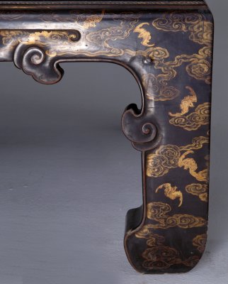 紫漆描金山水图床- 故宫博物院