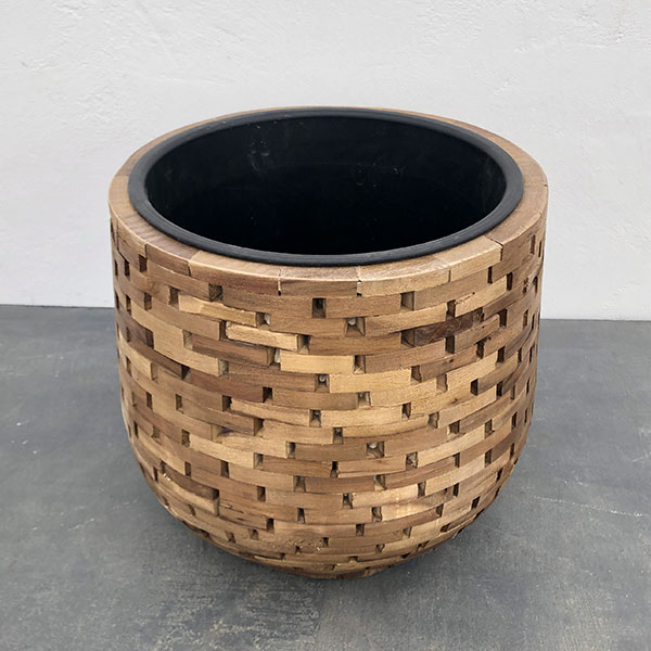 大型 モザイクウッドポット 鉢カバー 43 ×45cm 大型 モザイクウッド