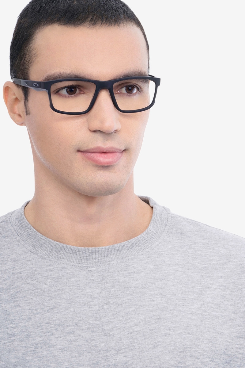 Oakley Hyperlink - Rectangle Satin Black Frame Glasses For Men