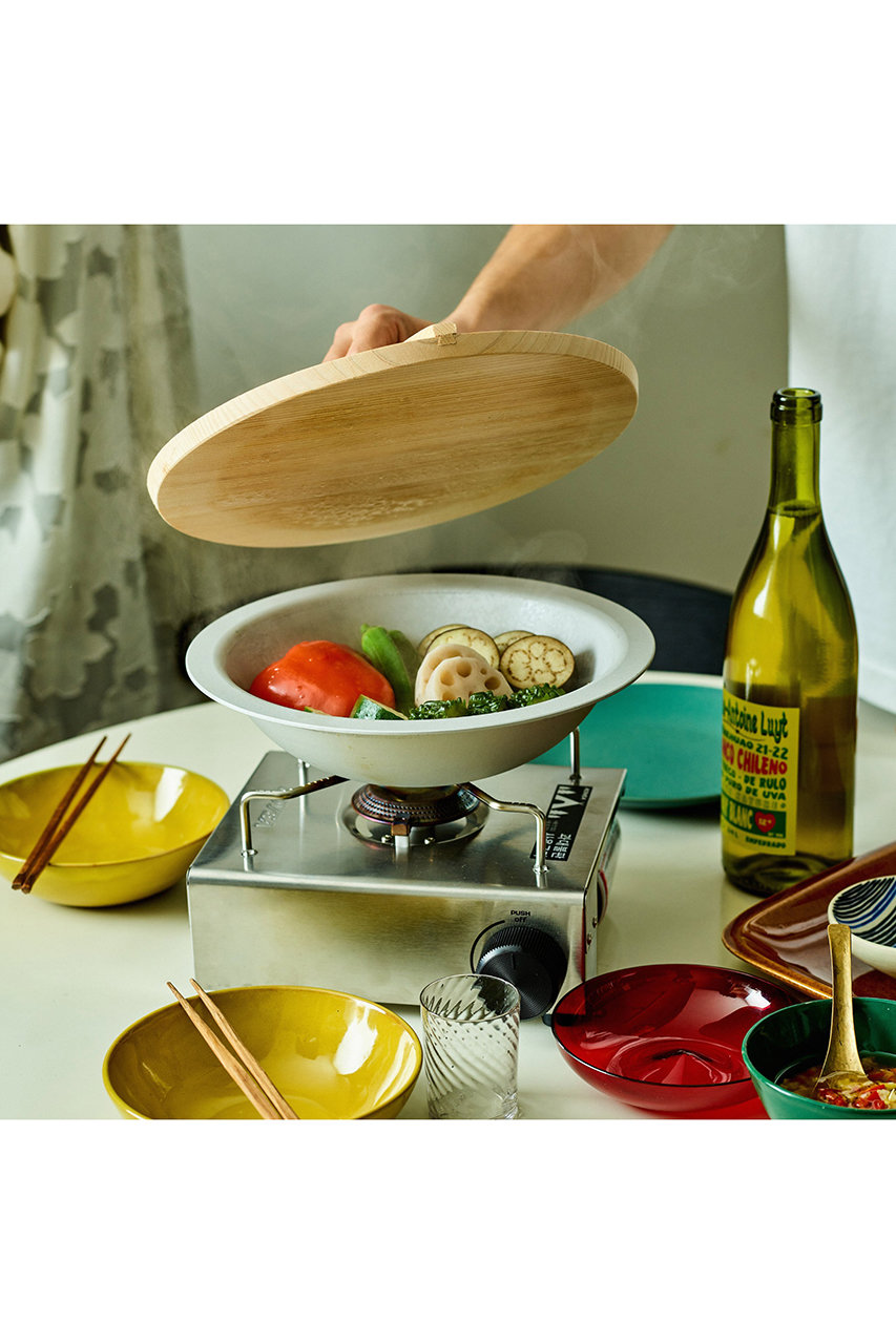 HEGE(ヘゲ)｜Φ250直火鍋（木蓋付き）セット/シルバー の通販｜ELLESHOP