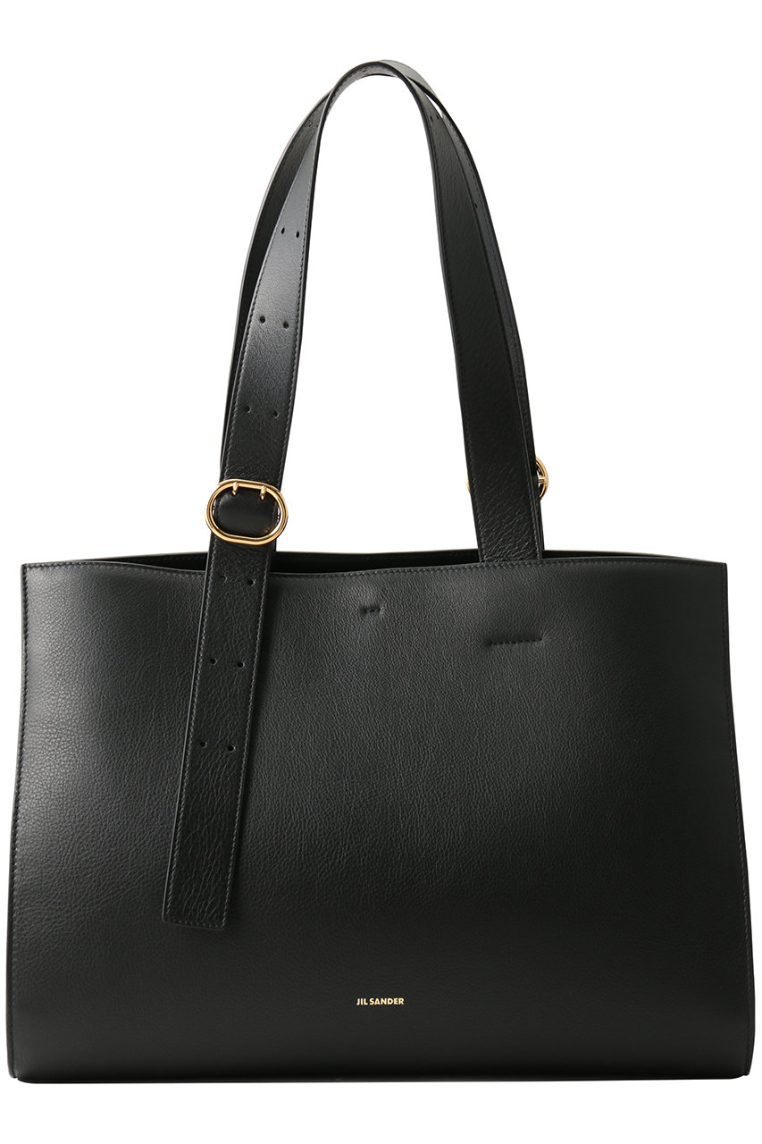 JIL SANDER(ジル サンダー)｜CANNOLO レザートートバッグ/ブラック の