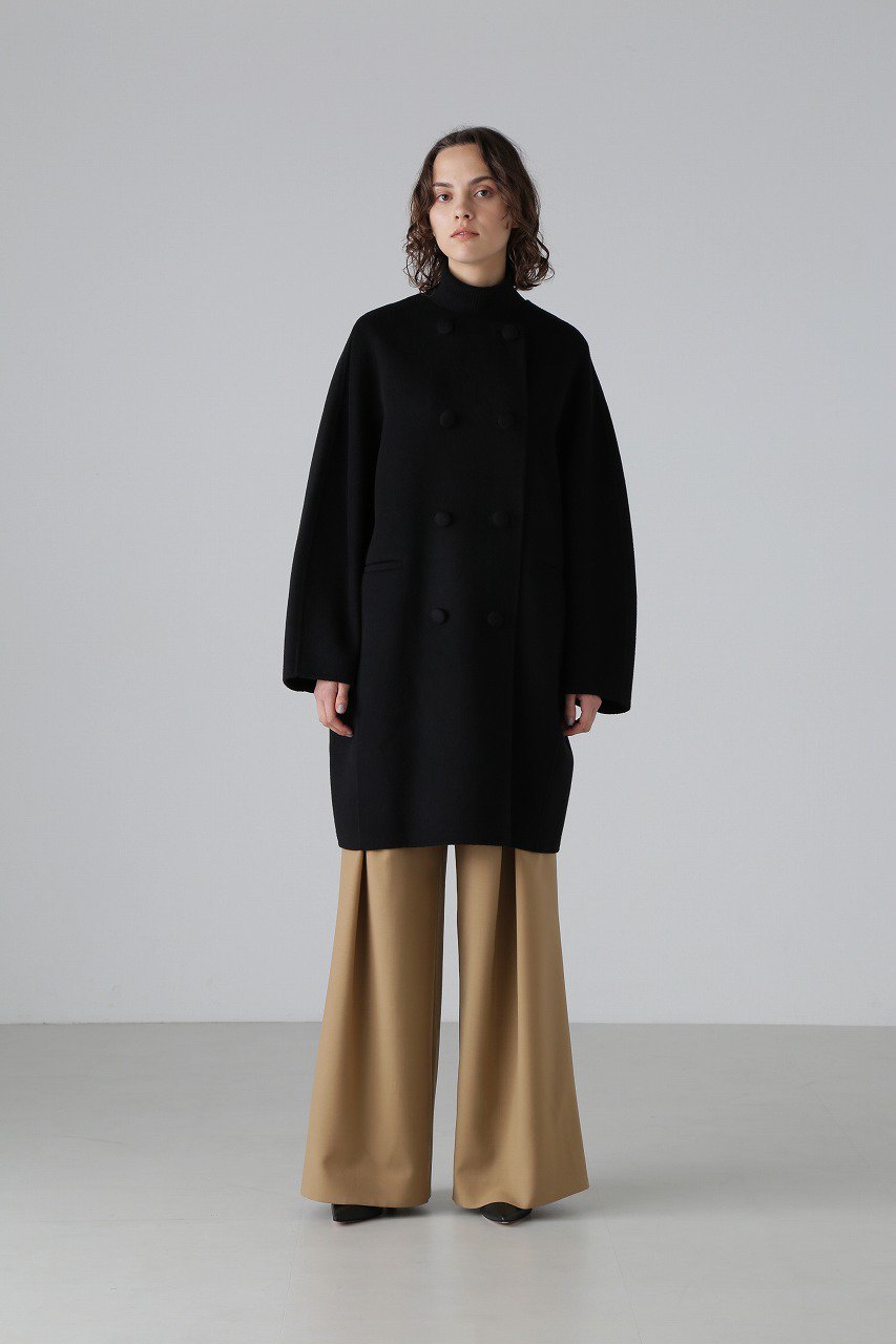 ADORE(アドーア)｜ピュアカシミヤノーカラーコート/ブラック の通販