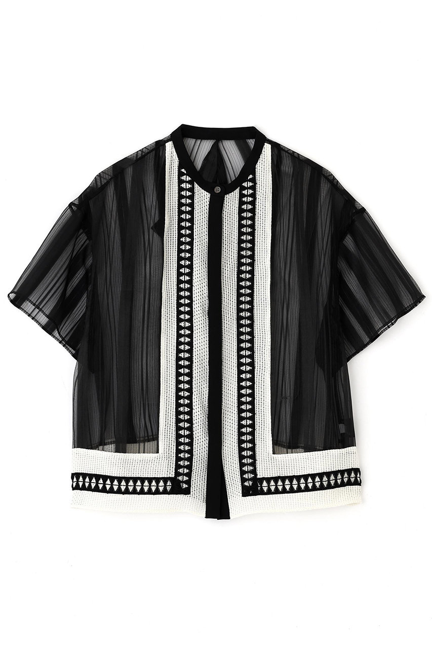 ADORE(アドーア)｜◇シアーストライプブラウス/ブラック の通販