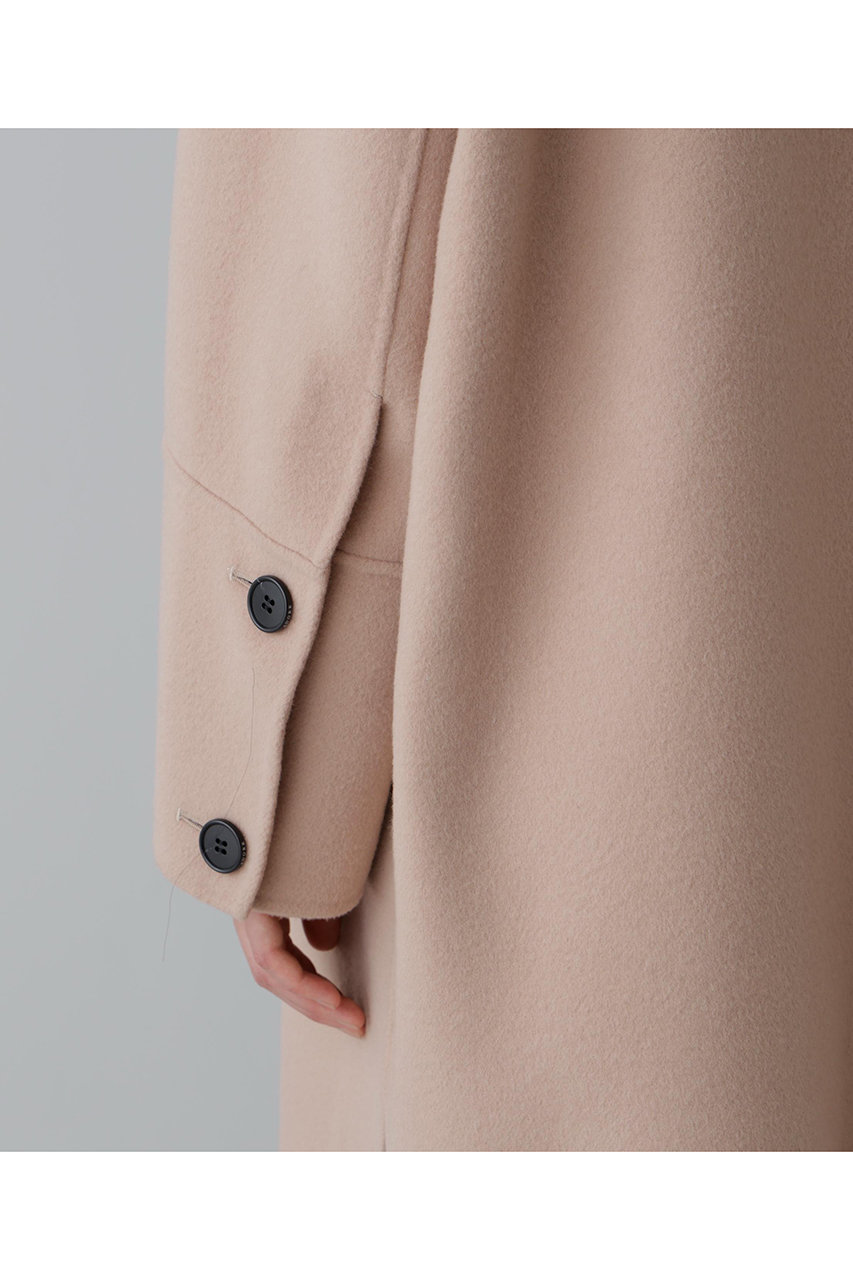 ADORE(アドーア)｜ソリッドウールリバーノーカラーコート/ベージュ の