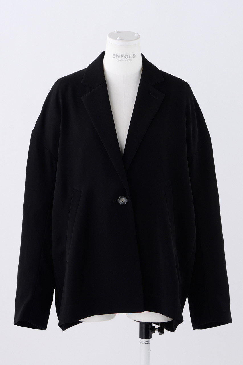ENFOLD(エンフォルド)｜PEツイル BOX JK/ジャケット/ブラック の通販
