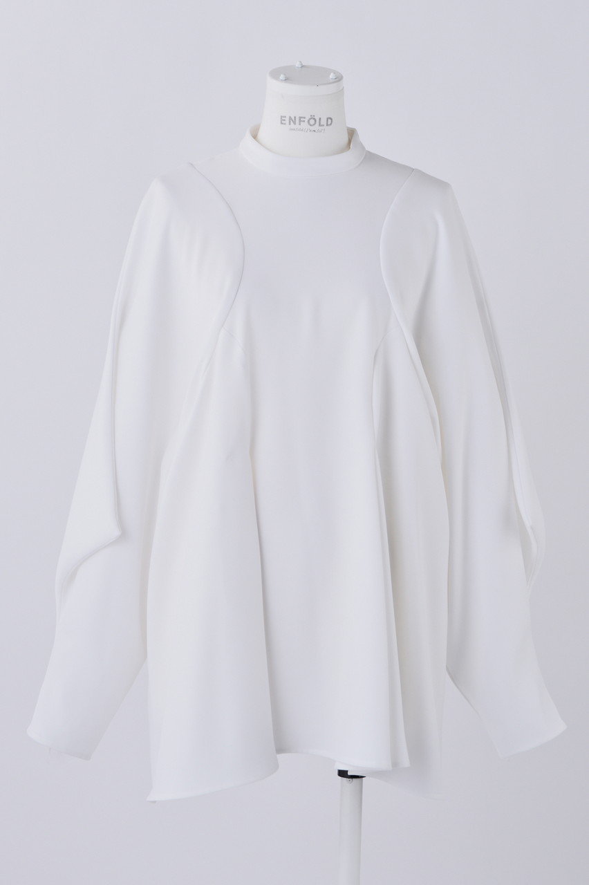 ENFOLD(エンフォルド)｜PEツイル ドレープ P.O/プルオーバー/ホワイト