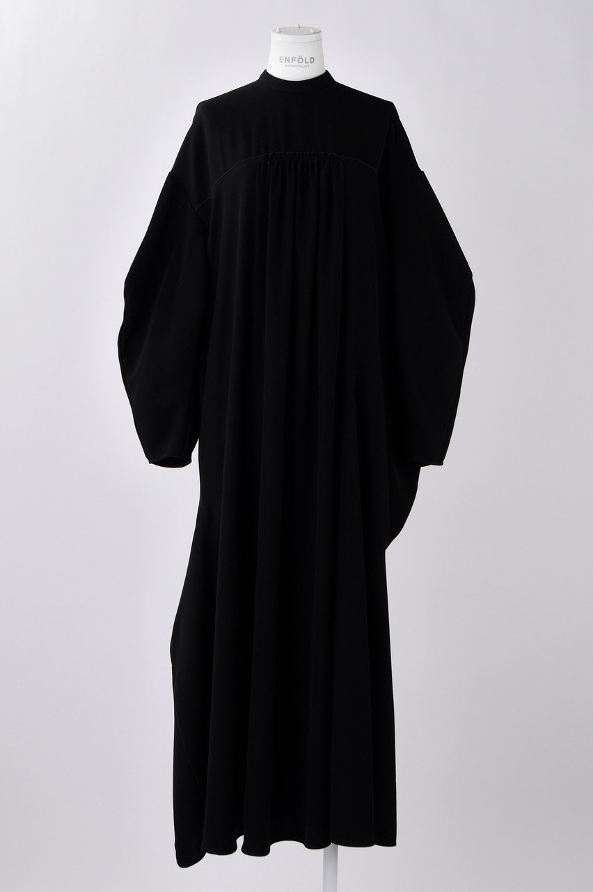 ENFOLD(エンフォルド)｜PEツイル 立体ドレープ DRS/ドレス/ブラック の